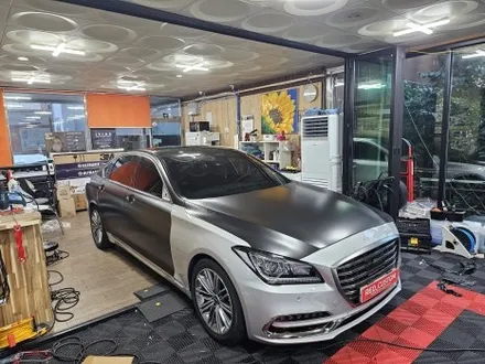 강릉랩핑 g80차량 에이버리사틴블랙 전체랩핑시공 / 강릉시 유산동