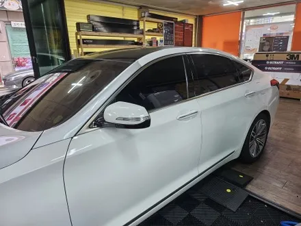 강릉랩핑 g80차량 에이버리사틴블랙 전체랩핑시공 / 강릉시 유산동