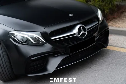 [W랩스] 파주랩핑,일산랩핑은 W랩스에서! 벤츠E220D 전체랩핑 3M2080 사틴골드더스트블랙 추천 / 파주시 문발동