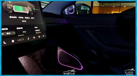 대전 2020년식 테슬라 모델3 스피커 엠비언트로 화려하게 / 대전 서구, 세종, 청주, 천안