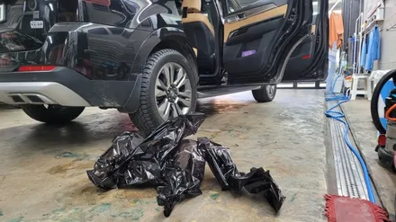 부산 썬팅.모하비 반사필름으로 재시공 했습니다.디텍 오로라 썬팅필름