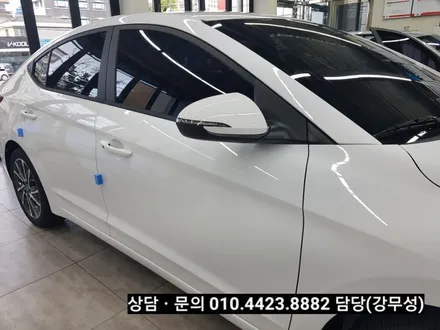 부산. 2019 아반떼.레인보우 열차단(열반사)썬팅.시공         레인보우 썬팅.아이리스i55.