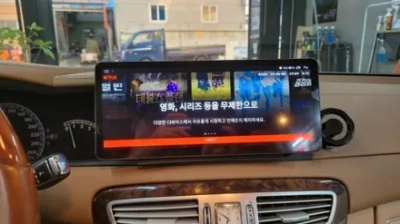 벤츠차량도 안드로이드올인원으로 설치가능,벤츠CL550쿠페, 12.3인치 안드로이드올인원 AHD후방카메라 설치