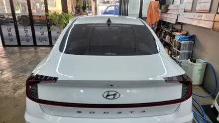 부산 버텍스 썬팅샵.사상 산업단지점.DN8쏘나타. 루마 버텍스500썬팅.파인뷰 QHD블랙박스 장착