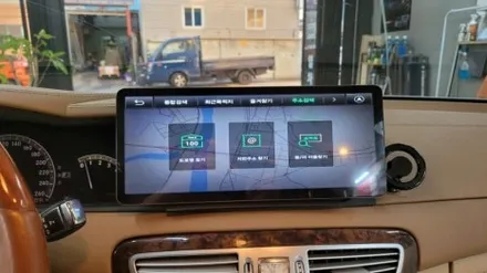 벤츠차량도 안드로이드올인원으로 설치가능,벤츠CL550쿠페, 12.3인치 안드로이드올인원 AHD후방카메라 설치