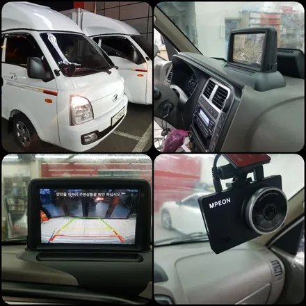 포터2(탑차).8인치 네비매립. 후방카메라.2채널 블랙박스