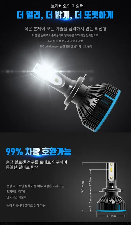 튜닝협회인증 브라비오LED 헤드라이트 전조등-카클래스- / 전주, 완주, 익산, 김제, 장동, 진안, 광주
