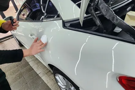 slk200 대물배상 보험처리 판금도색 및 테일램프 교체, 유리막코팅 / 강남 대치동