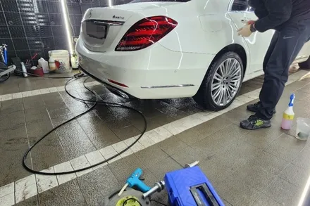 강남 벤츠 보험수리 판금도색 휠 복원 덴트 작업 진행 / 강남 대치동