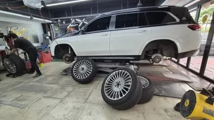 GLS 600 마이바흐 버핑휠, 포르쉐 파나메라 무광 그레이 골드 휠복원 결과와 후기 / 강남 대치동