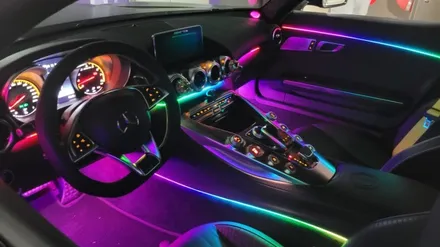 벤츠 AMG GT 2도어 코더스엠비언트 출장시공! 어두운실내를 화려하게 바꾸다 / 시흥, 안산, 군포, 안양