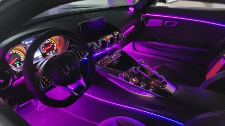 벤츠 AMG GT 2도어 코더스엠비언트 출장시공! 어두운실내를 화려하게 바꾸다 / 시흥, 안산, 군포, 안양