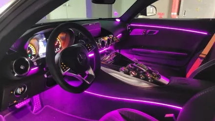 벤츠 AMG GT 2도어 코더스엠비언트 출장시공! 어두운실내를 화려하게 바꾸다 / 시흥, 안산, 군포, 안양