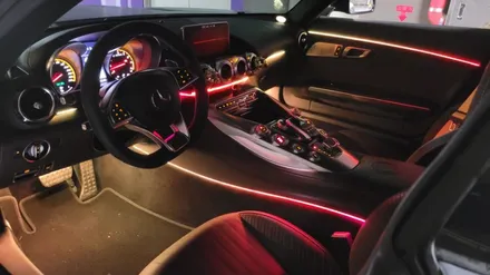 벤츠 AMG GT 2도어 코더스엠비언트 출장시공! 어두운실내를 화려하게 바꾸다 / 시흥, 안산, 군포, 안양