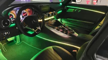 벤츠 AMG GT 2도어 코더스엠비언트 출장시공! 어두운실내를 화려하게 바꾸다 / 시흥, 안산, 군포, 안양