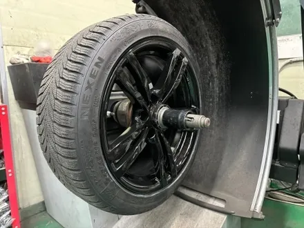 남양주휠복원 캘리퍼도색 _ BMW 18인치 유광블랙 분체도장 & 캘리퍼도색(블루) 작업 _ 힐링타이어 / 남양주, 강동, 하남, 송파