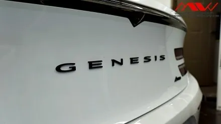 제네시스 G80 신형 기요세 엠블럼 +레터링도색+카본사이드미러 / 안산 단원구