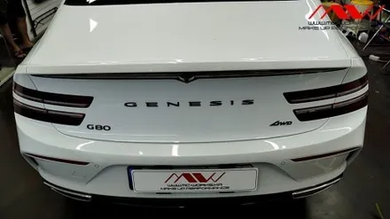 제네시스 G80 신형 기요세 엠블럼 +레터링도색+카본사이드미러 / 안산 단원구