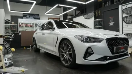제네시스 G70 크롬 딜리트+신형 퍼들램프 이식 <엠씨웍스> / 안산 단원구
