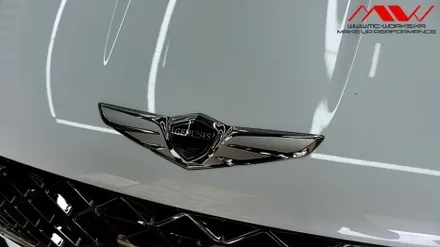 제네시스 G80 신형 기요세 엠블럼 +레터링도색+카본사이드미러 / 안산 단원구