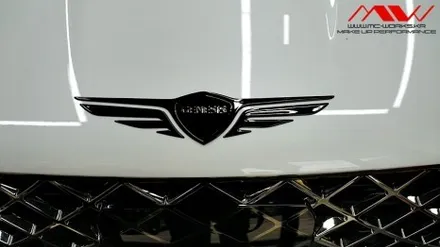 제네시스 G80 신형 기요세 엠블럼 +레터링도색+카본사이드미러 / 안산 단원구