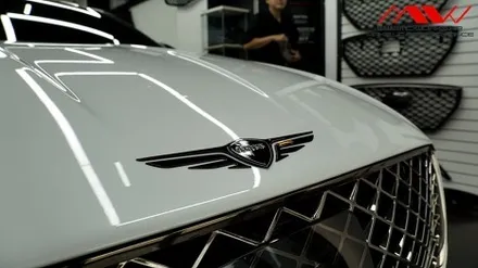 제네시스 G80 신형 기요세 엠블럼 +레터링도색+카본사이드미러 / 안산 단원구