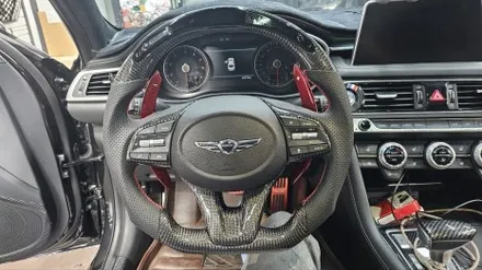 제네시스 G70  카본 D컷 핸들 +카본패들 작업기<엠씨웍스> / 안산 단원구
