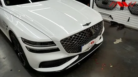 제네시스 G80 신형 기요세 엠블럼 +레터링도색+카본사이드미러 / 안산 단원구