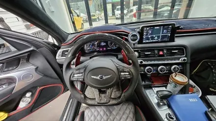 제네시스 G70  카본 D컷 핸들 +카본패들 작업기<엠씨웍스> / 안산 단원구