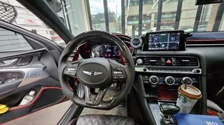제네시스 G70  카본 D컷 핸들 +카본패들 작업기<엠씨웍스> / 안산 단원구