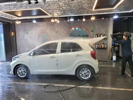 모닝 내부 스팀세차와 앞 유리 발수코팅 작업기 / 경기 평택