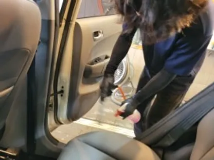 모닝 내부 스팀세차와 앞 유리 발수코팅 작업기 / 경기 평택