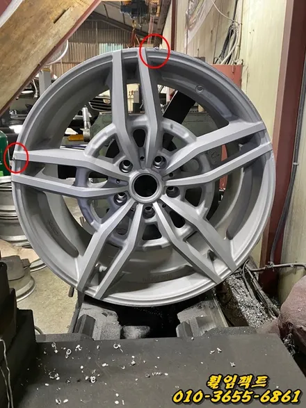 (부산휠수리/휠복원)휠임팩트 BMW CSR P50모델19인치 휠복원,컷팅휠→블랙유광 휠도장작업 / 부산 사상구 감전동