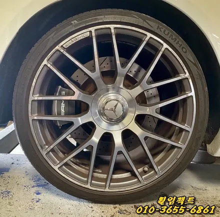 (부산휠수리/휠복원전문/휠임팩트) 벤츠c63 amg 휠복원,스포크굴절,크랙영상&도장 / 부산 사상구 감전동