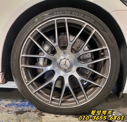 (부산휠수리/휠복원전문/휠임팩트) 벤츠c63 amg 휠복원,스포크굴절,크랙영상&도장 / 부산 사상구 감전동