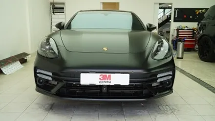 청담 랩핑 포르쉐 파나메라 전체랩핑 3M 2080 사틴블랙 / 하남시 감북동