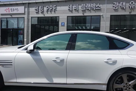 루마 썬팅 전문점 악동모터스 )) 제네시스 G80 우유니 화이트 루마TNT / 순천, 여수, 광양