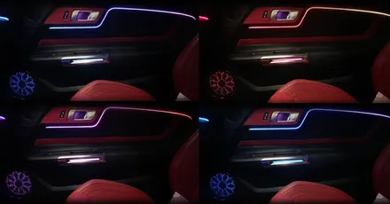 머스탱 엠비언트 - 코더스 무드등 아크릴 매립 방식으로 커스텀 인스톨 시공 / 전북 전주, 광주, 김제