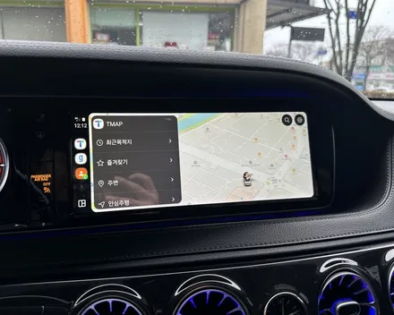 벤츠 W222 S350d 터치까지 가능한 인디웍 카플레이 & 안드로이드오토 인디웍 장착 / 전북 전주, 광주, 김제