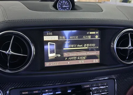벤츠 SL 63 amg 순정 모니터를 살린 카플레이,안드로이드오토 인스톨 / 전북 전주, 광주, 김제