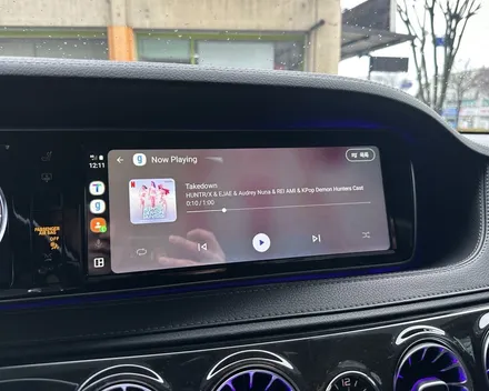 벤츠 W222 S350d 터치까지 가능한 인디웍 카플레이 & 안드로이드오토 인디웍 장착 / 전북 전주, 광주, 김제