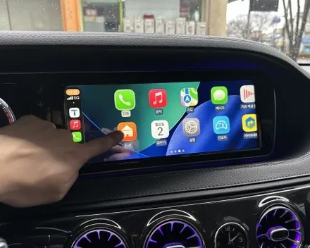 벤츠 W222 S350d 터치까지 가능한 인디웍 카플레이 & 안드로이드오토 인디웍 장착 / 전북 전주, 광주, 김제