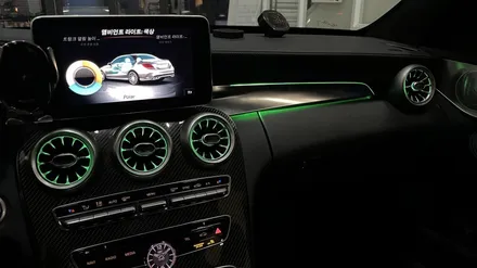 벤츠 c클래스 W205 c63amg 3컬러에서 64컬러 업그레이드 송풍구 엠비언트 전주 전장전문 시공점 / 전북 전주, 광주, 김제