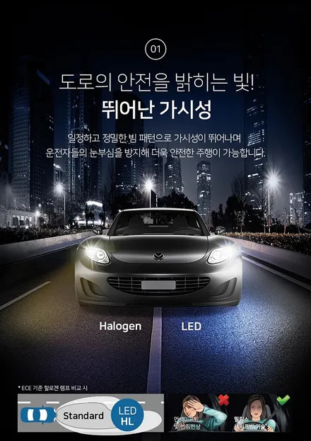 필립스LED 리페어파츠 익산 합법LED 싼타페CM 전조등 교체 / 전북 전주, 광주, 김제