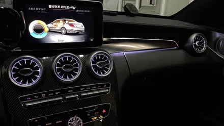 벤츠 c클래스 W205 c63amg 3컬러에서 64컬러 업그레이드 송풍구 엠비언트 전주 전장전문 시공점 / 전북 전주, 광주, 김제