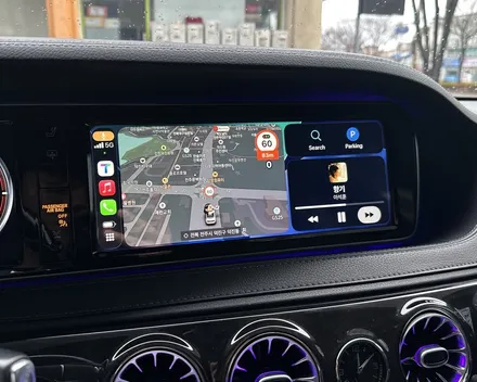 벤츠 W222 S350d 터치까지 가능한 인디웍 카플레이 & 안드로이드오토 인디웍 장착 / 전북 전주, 광주, 김제