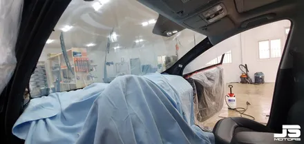(1탄) 거창 벤츠C63 AMG 디텍 썬팅, 블랙박스, 후방카메라, 보조배터리 시공하기 / 거창 창원