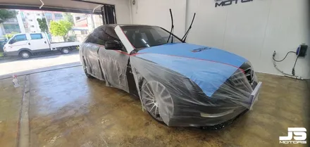 (1탄) 거창 벤츠C63 AMG 디텍 썬팅, 블랙박스, 후방카메라, 보조배터리 시공하기 / 거창 창원