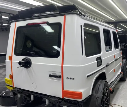 경기도 시흥 지바겐 브라부스(BRABUS) 올 튜닝 사틴화이트로 전체 랩핑 / 시흥시 월곶동