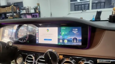 부천 벤츠 W222 S560 카링킷 프로3, 정전식 터치 패널 설치로 편하게 카플레이 안드로이드오토 쓰기 / 경기 부천
